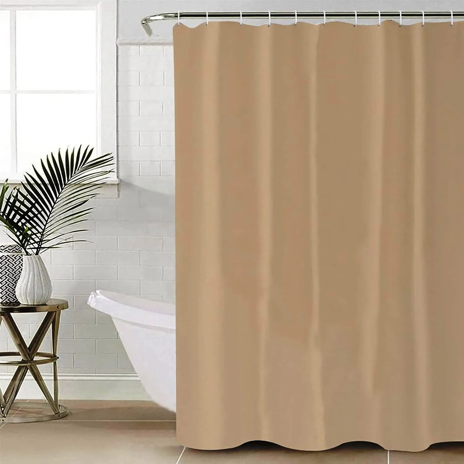 1 PC Waterproof Shower Curtain-Light Brown