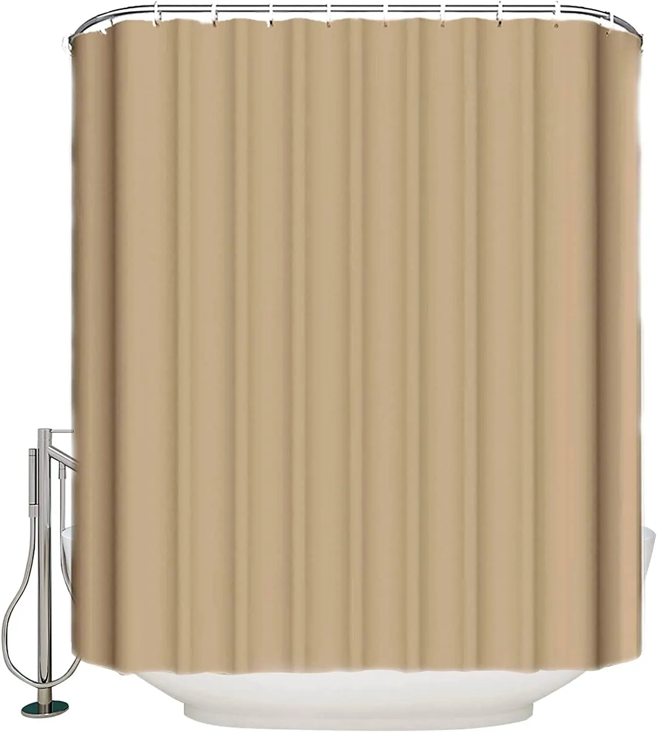 1 PC Waterproof Shower Curtain-Light Brown