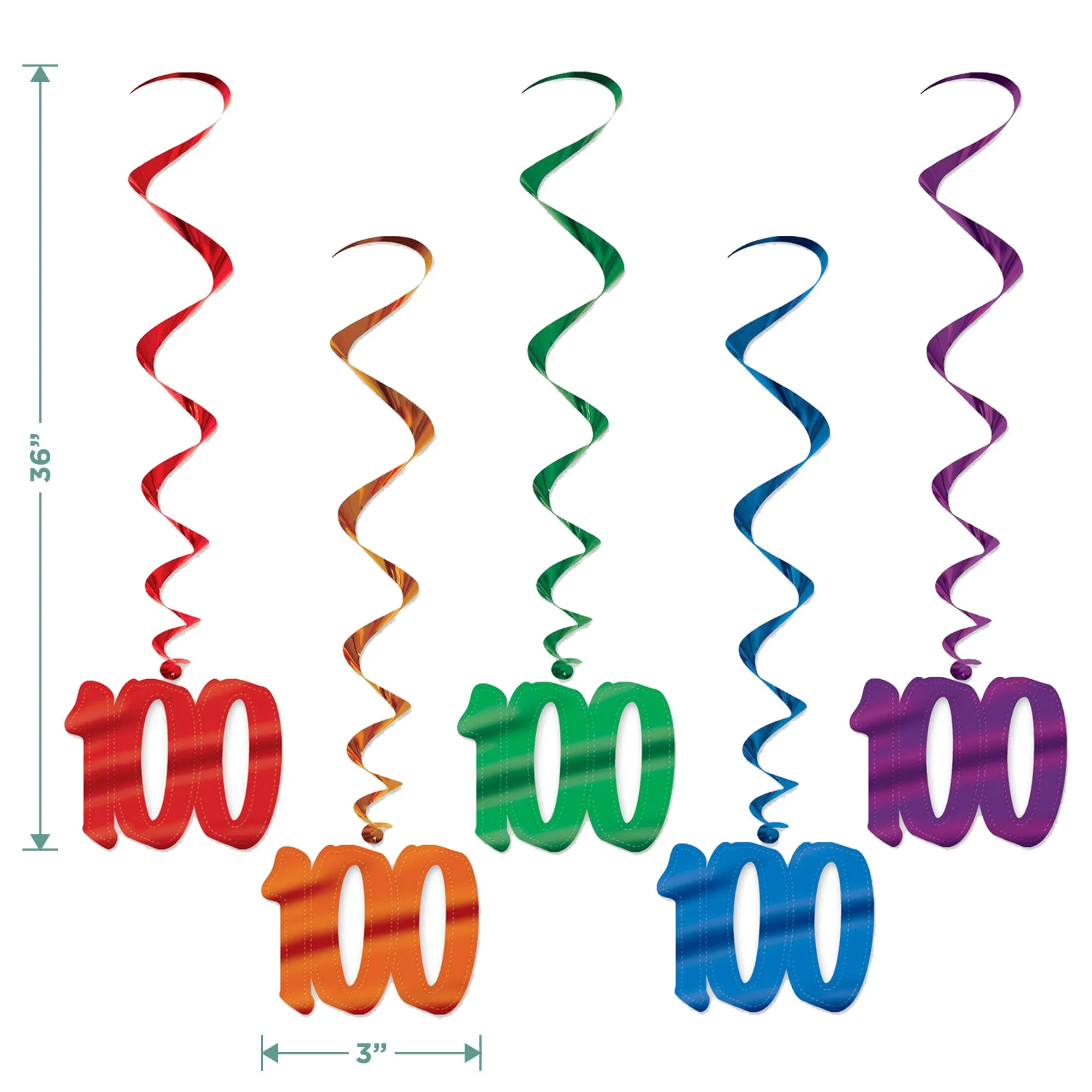 100th Day of School Party Supplies - Hanging Decorations and Paper Cups (Serves 24)