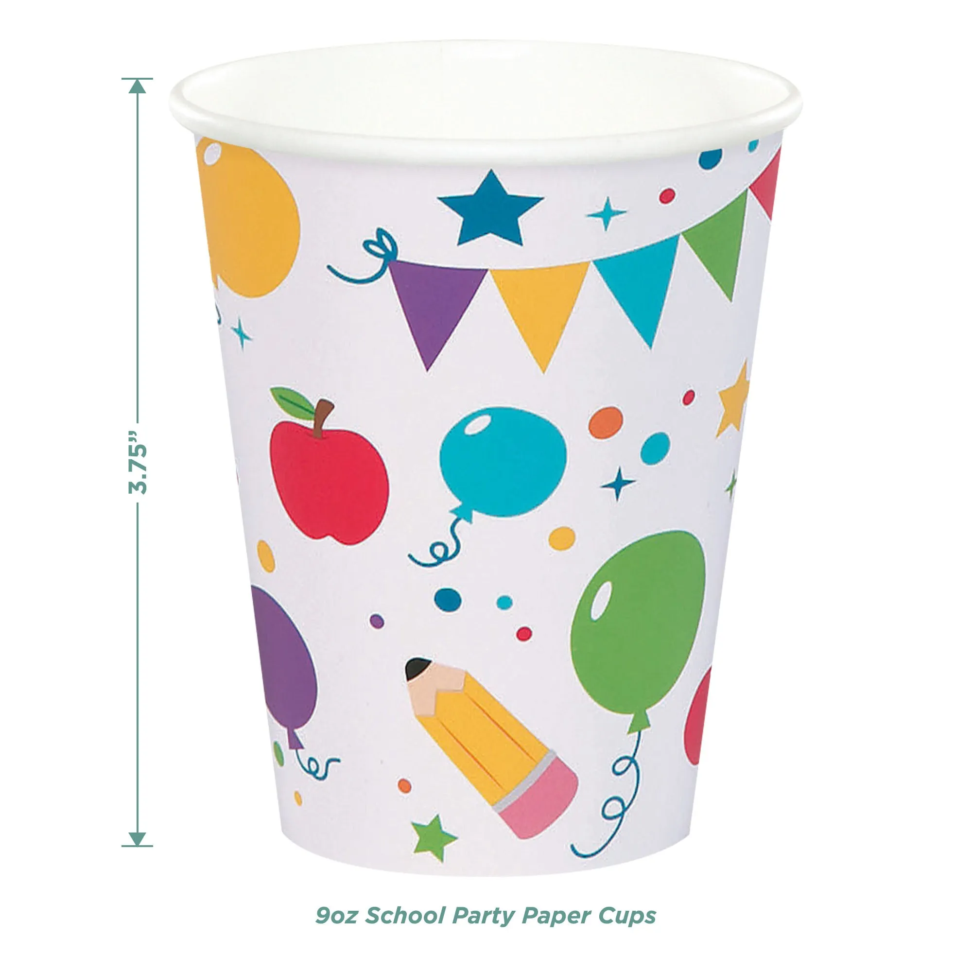 100th Day of School Party Supplies - Hanging Decorations and Paper Cups (Serves 24)