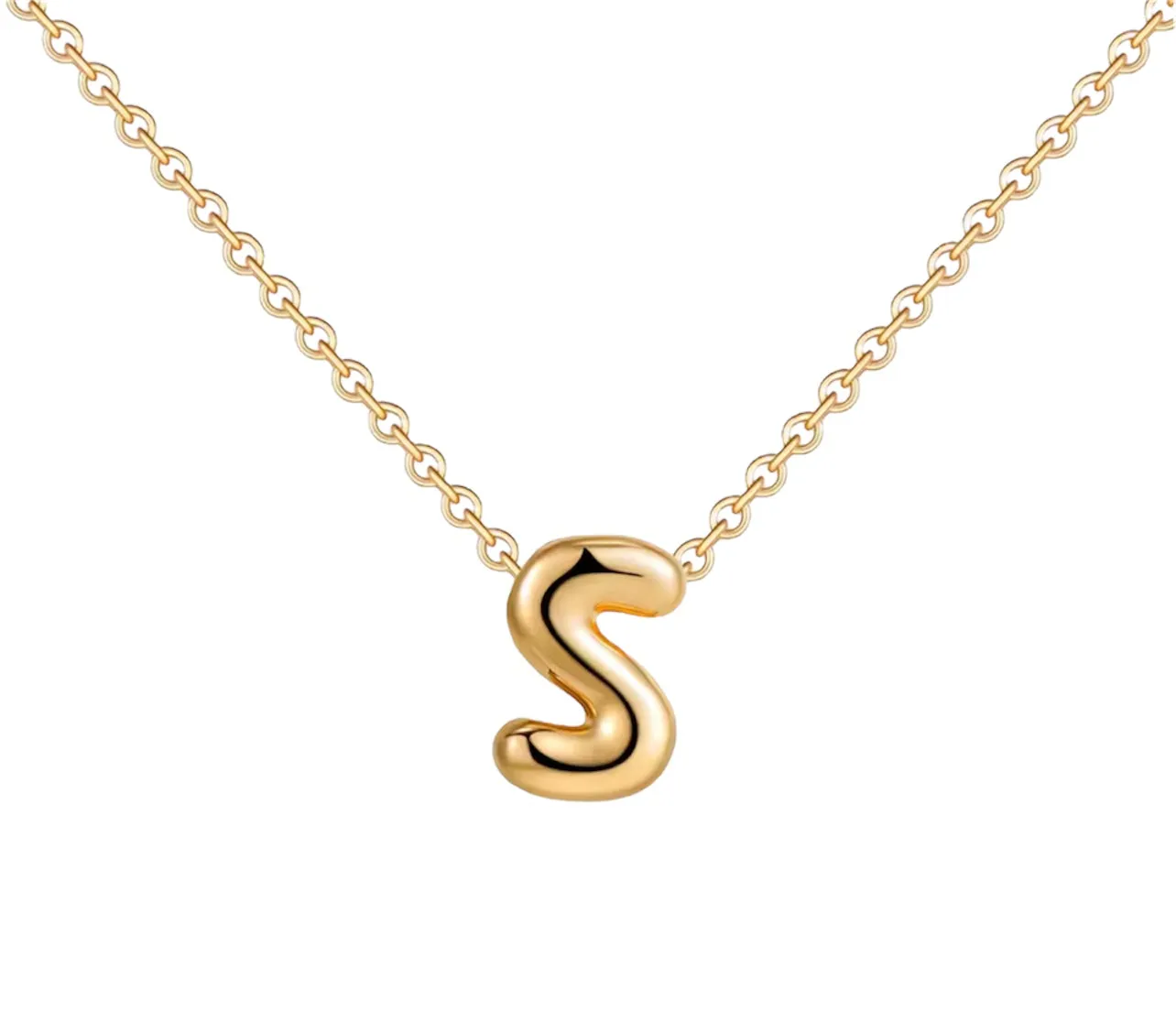18K Gold Bubble Initials