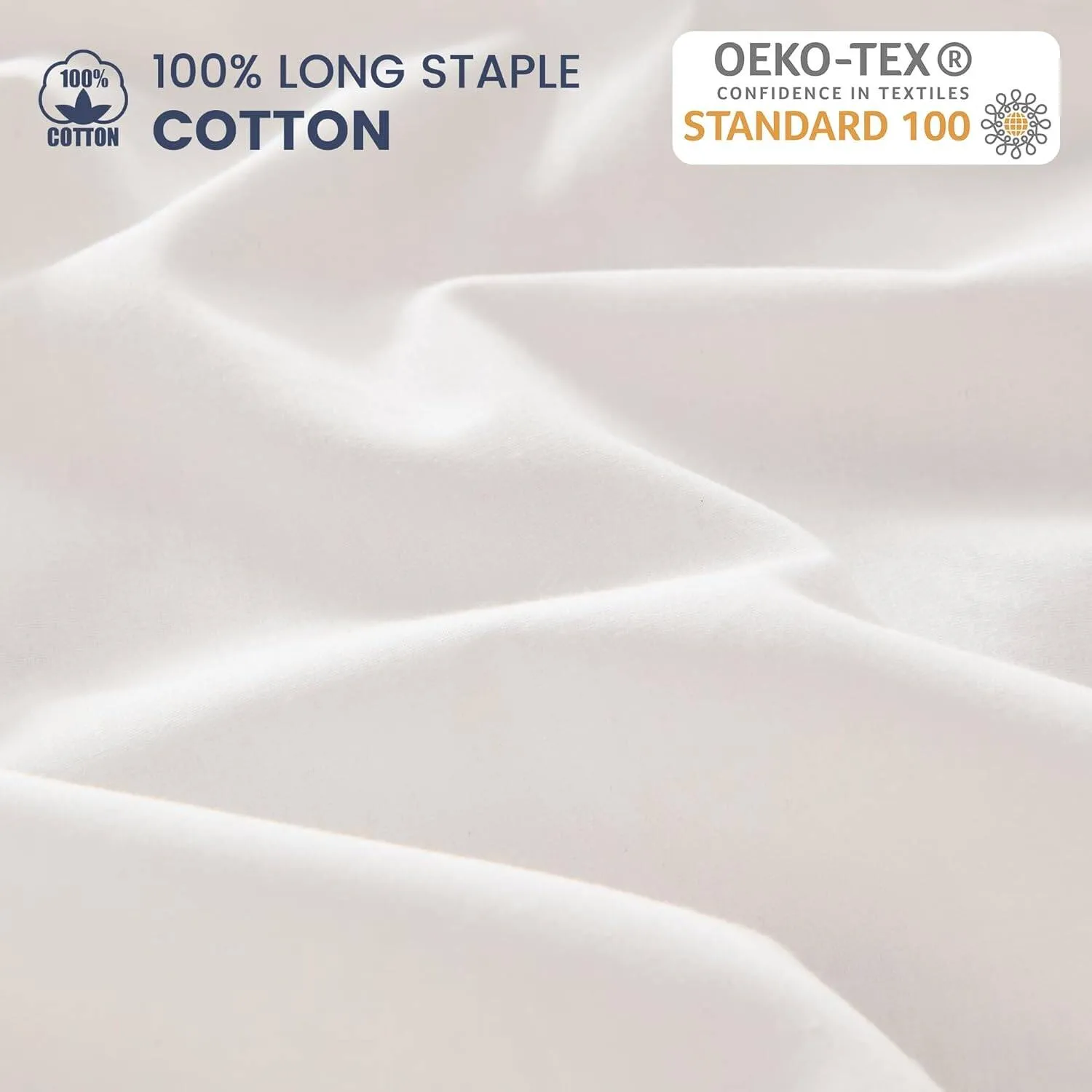 400TC Thread Count Queen 100% Cotton Fitted Bed Sheet & 2 Pillow Case Set in White