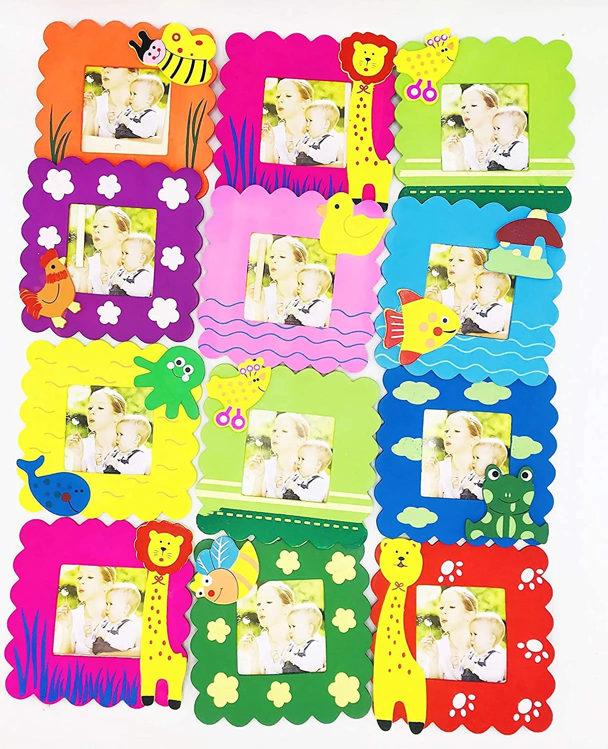 ABAJ Totam Wooden Animal Design Photo Frame - Set of 6