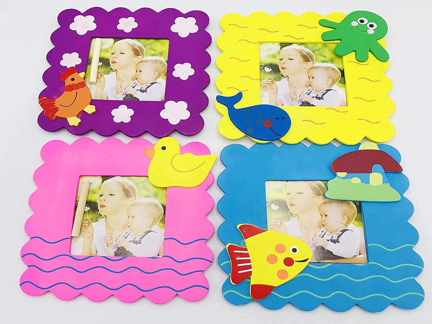 ABAJ Totam Wooden Animal Design Photo Frame - Set of 6