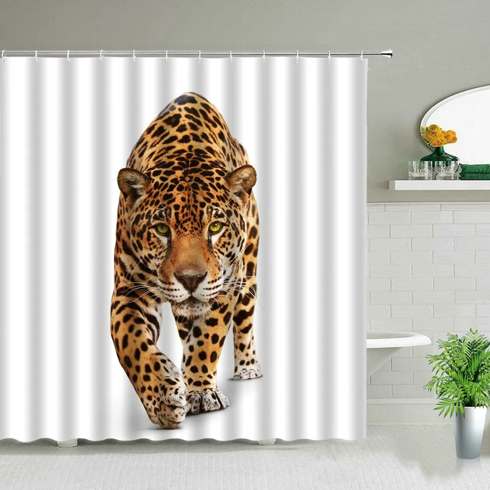 African Leopard Lion Tiger Shower Curtain