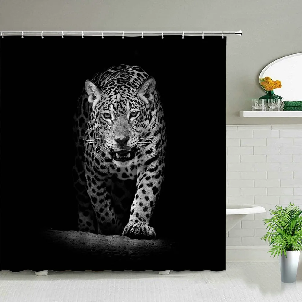 African Leopard Lion Tiger Shower Curtain