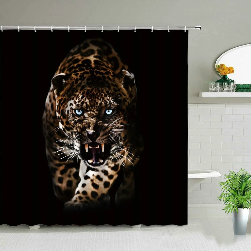 African Leopard Lion Tiger Shower Curtain