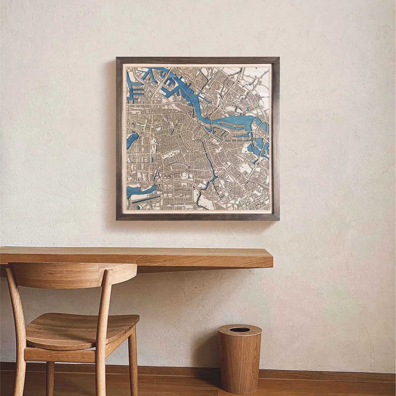 Amsterdam Wooden Map