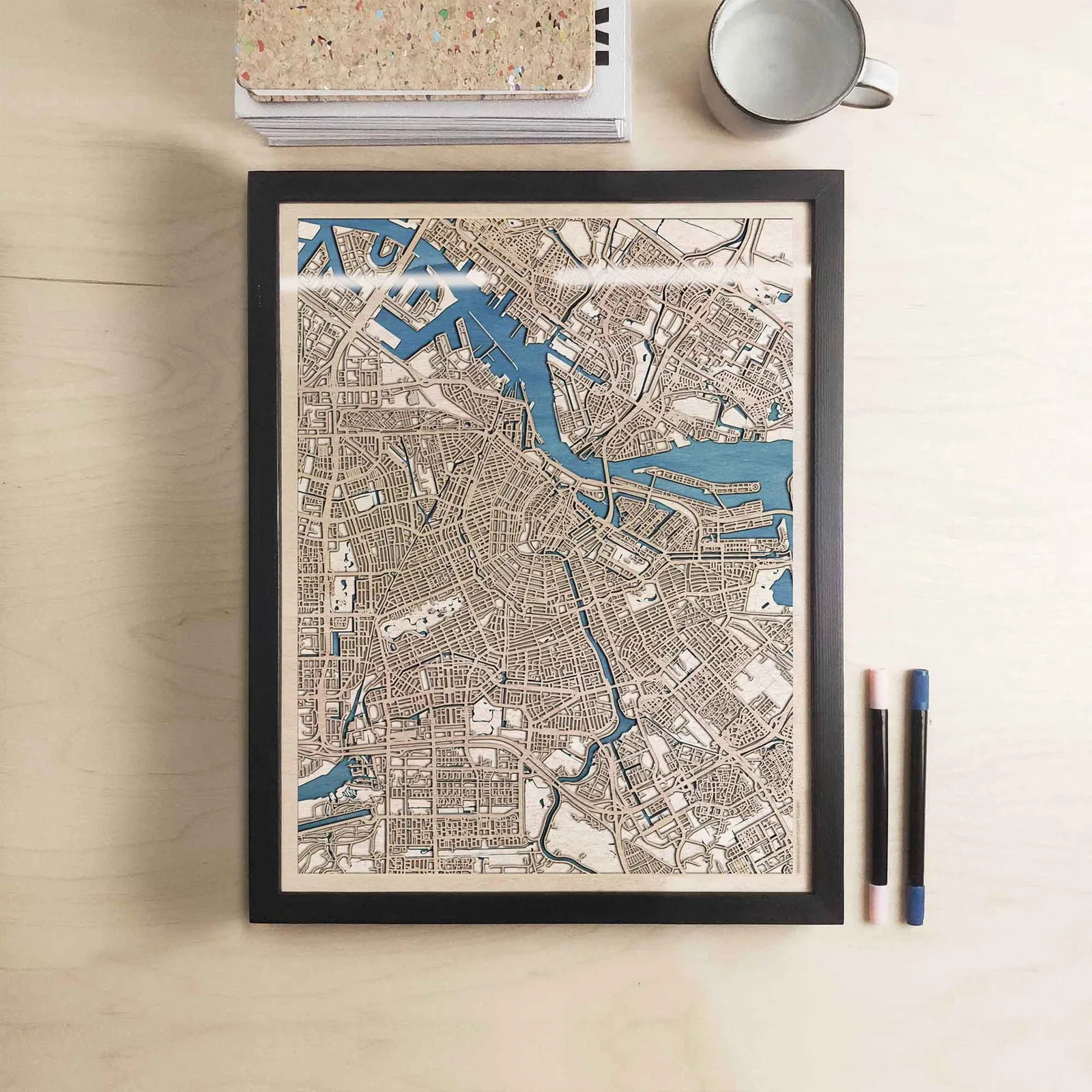 Amsterdam Wooden Map
