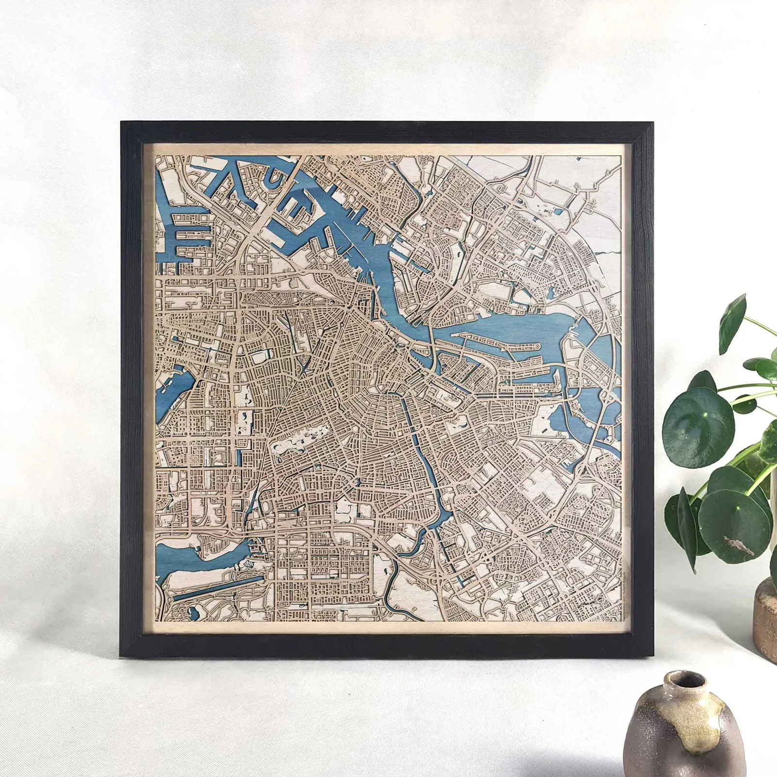 Amsterdam Wooden Map
