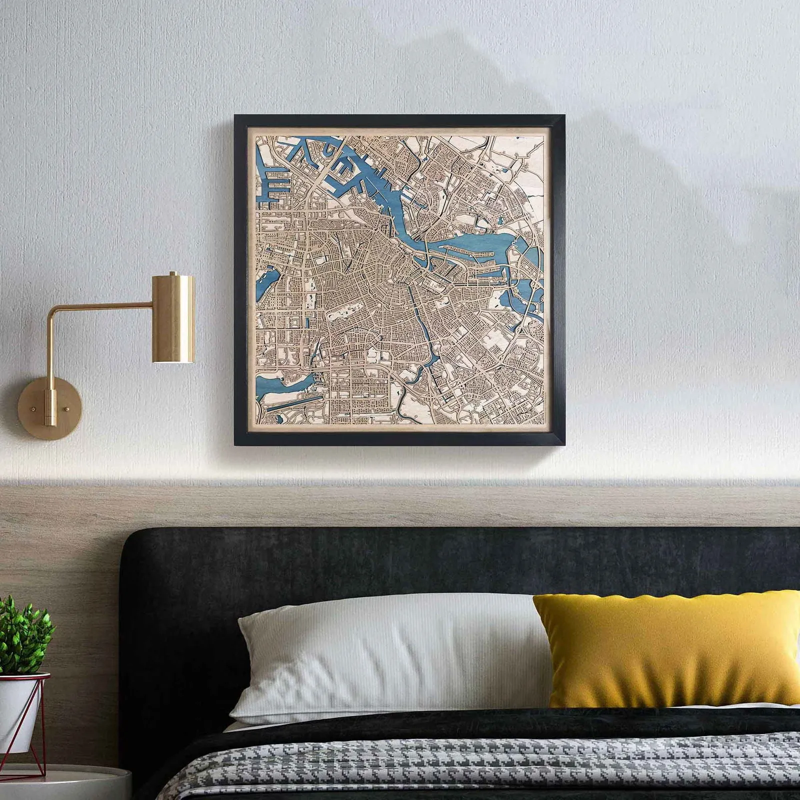Amsterdam Wooden Map