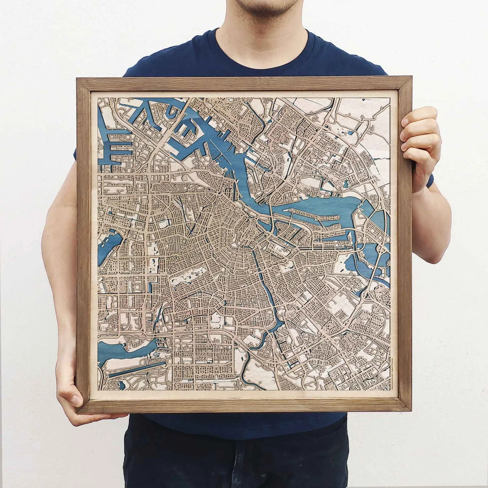 Amsterdam Wooden Map