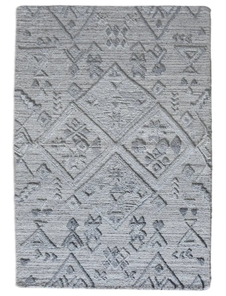 Apichu Modern Grey Tribal Rug