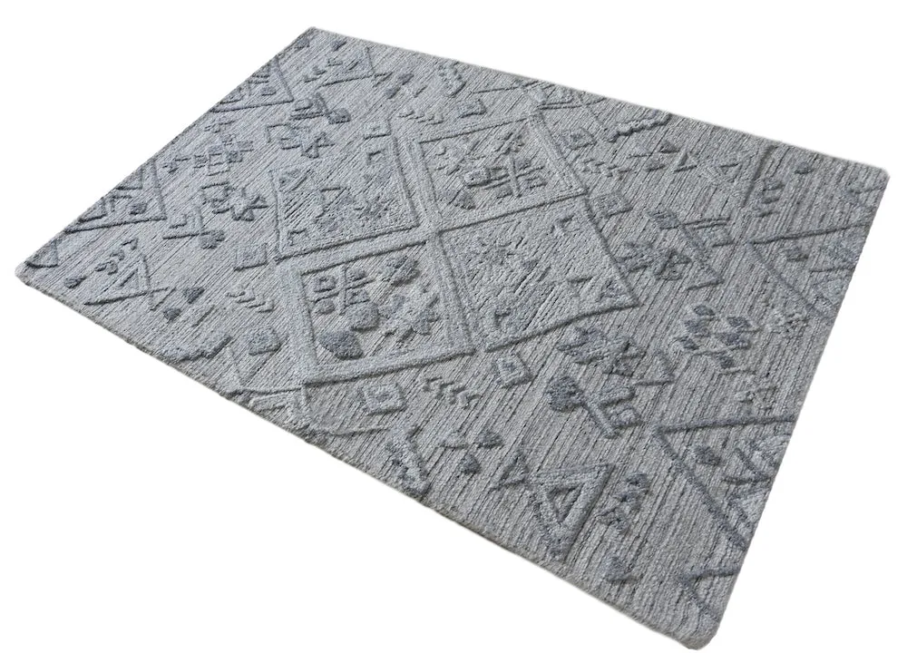 Apichu Modern Grey Tribal Rug