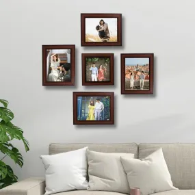 ARCANE DECOR™️ Photo Frames For Wall Decoration Set of 5 - (Brown) 6x8-4, 6x6 Photo Frames For Home, Office or Wall Decoration, Ideal Gift for Friends and Family, Wall Hanging for Home Decor