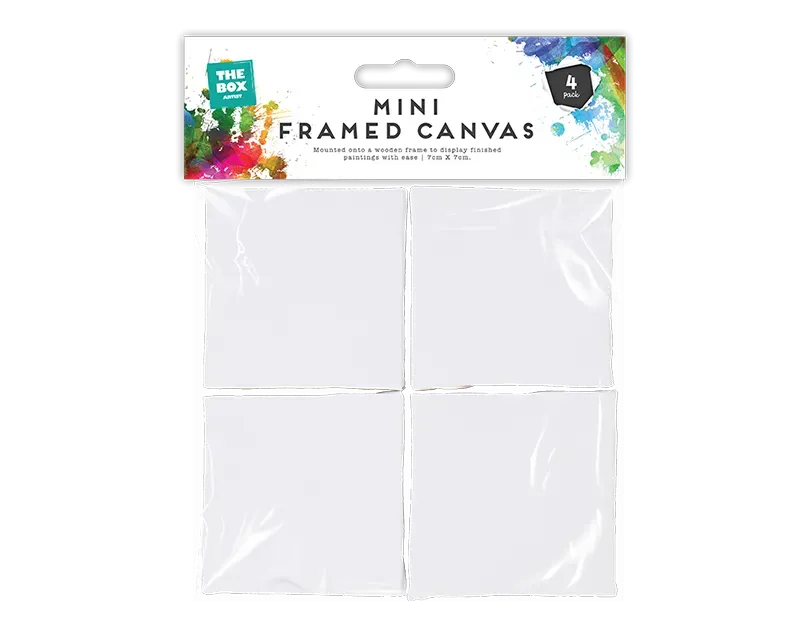 Artist Mini Framed Canvas 7cm x 7cm - 4 Pack (STA0304)