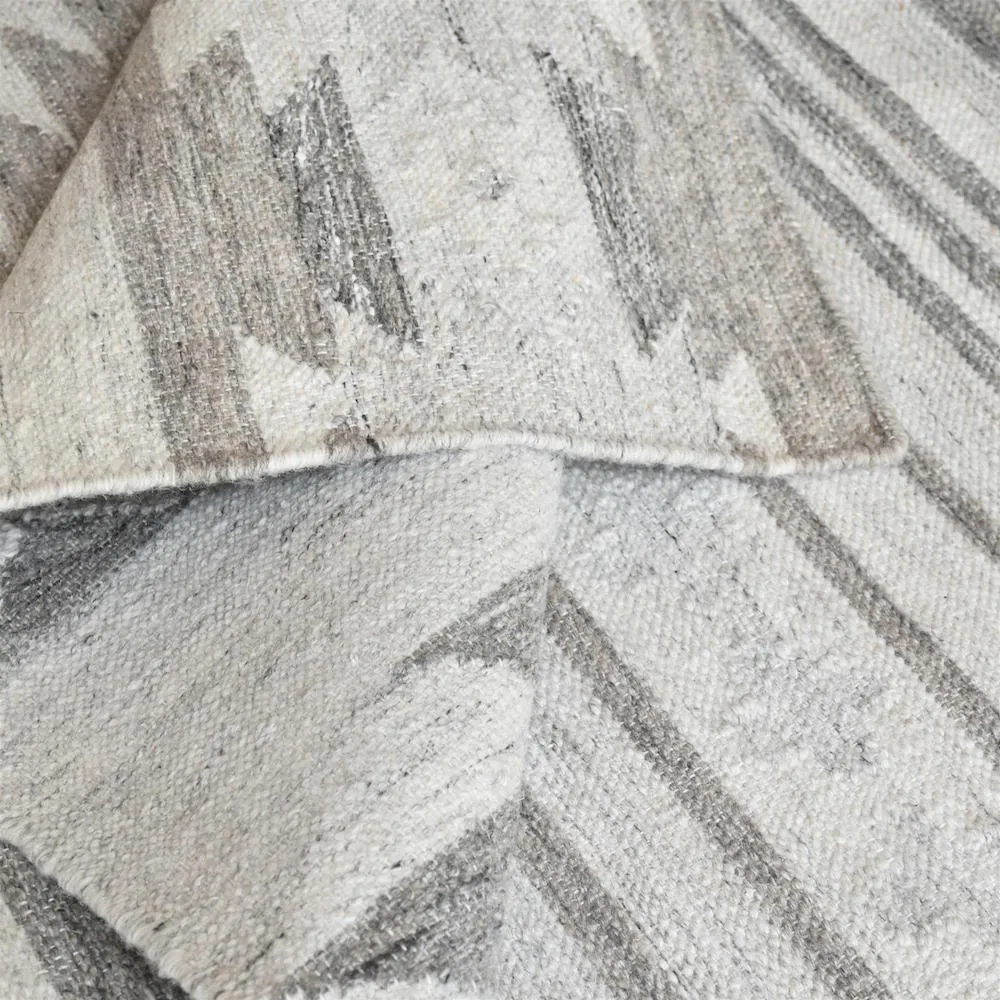 Arva Cream and Beige Modern Kilim Rug