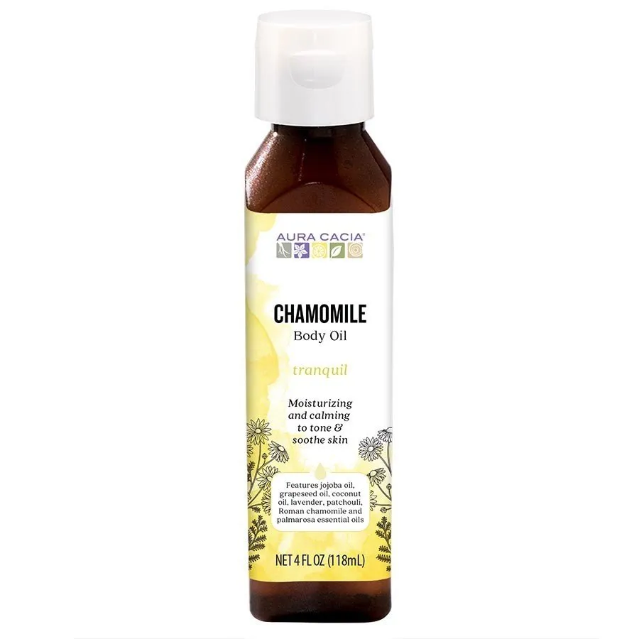 Aura Cacia Aromatherapy Body Oil Tranquil Chamomile 4 oz Liquid