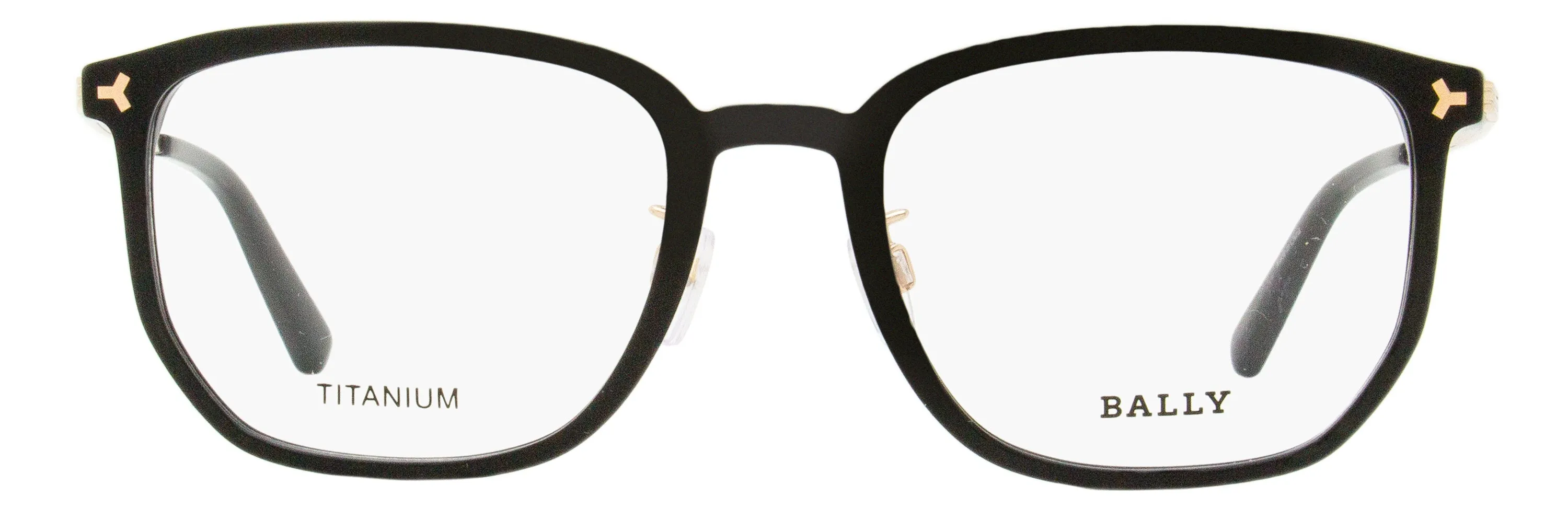 Bally Rectangular Titanium Eyeglasses BY5069H 001 Black 54mm