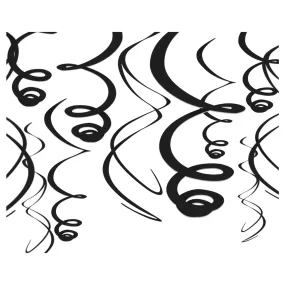 Black Plastic Swirl Hanging Decorations