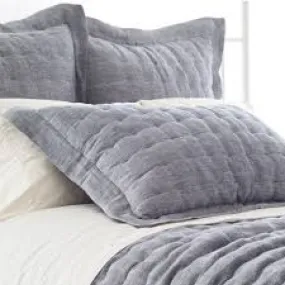 Brussels Quilted Sham - Indigo