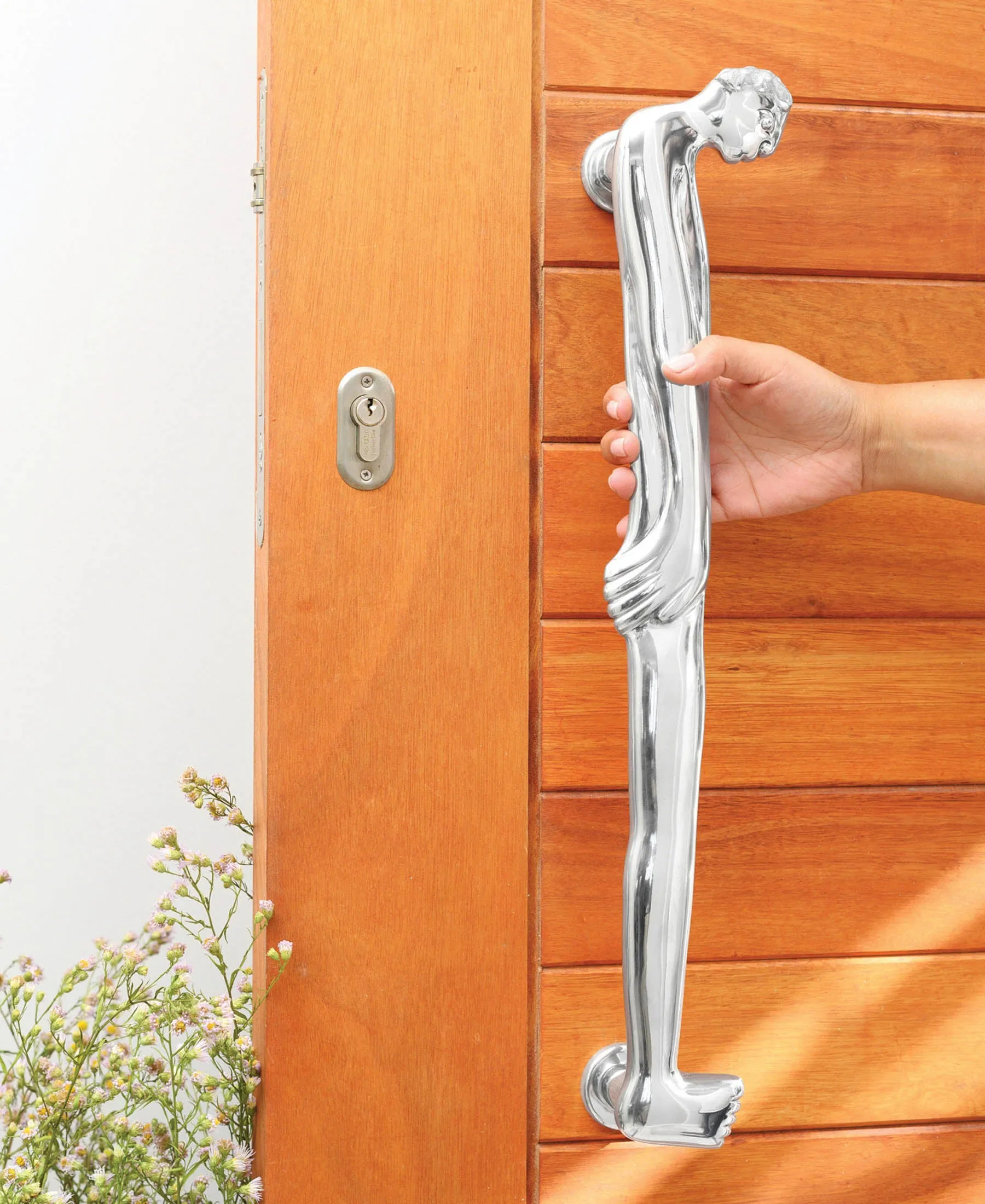 Carrol Boyes Large Hand Sculptured Door Handles - Silver