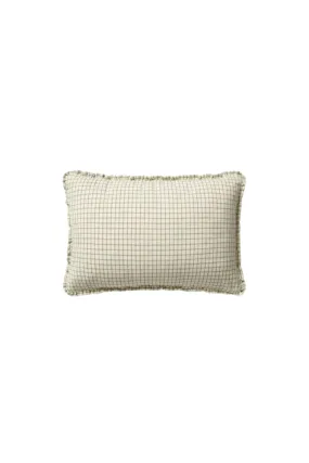 Chris Loves Julia Ivory/Moss Plaid Pillow