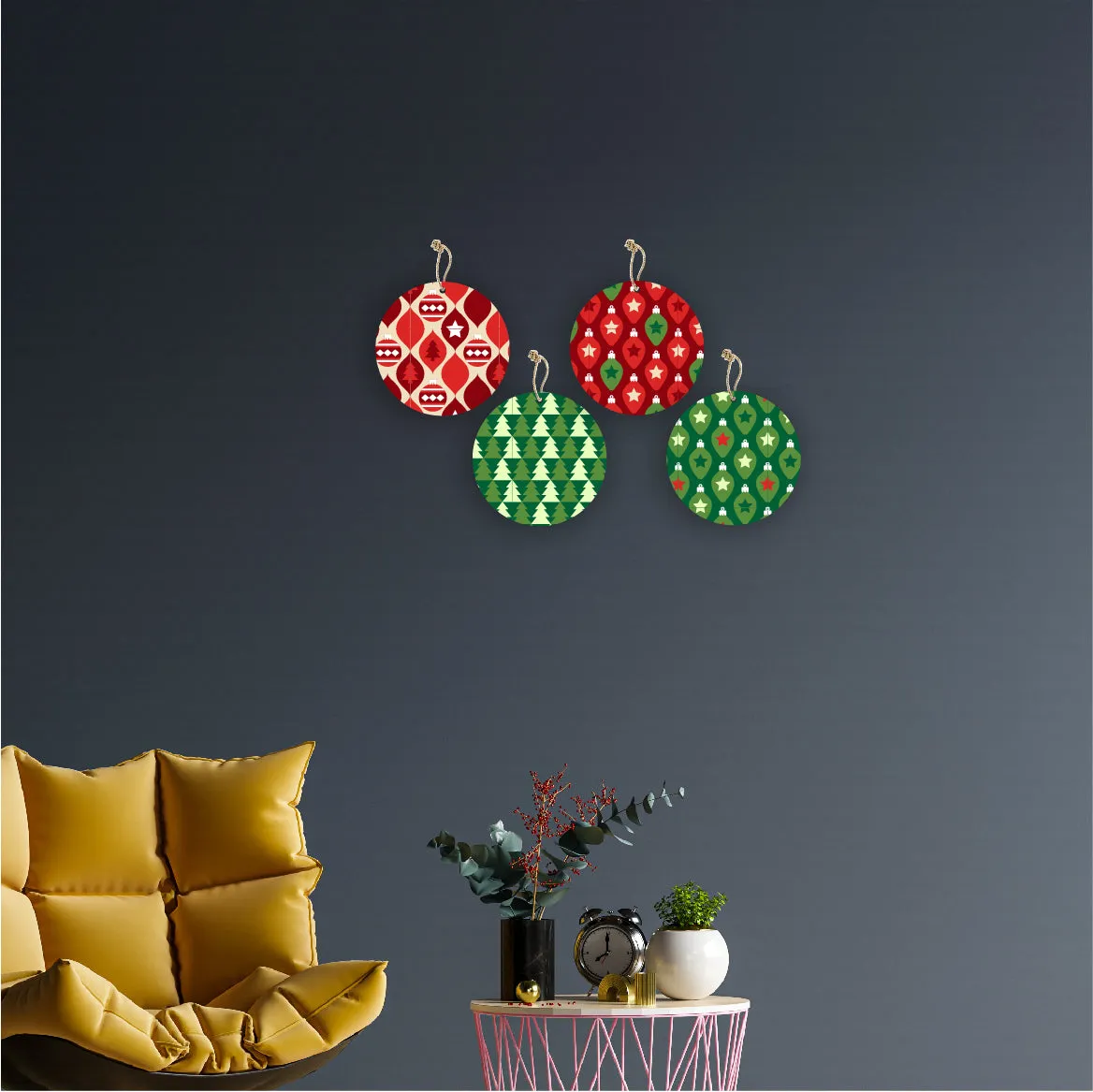 Christmas Theme Printed Wall Hanging Home Decorations House Living Room