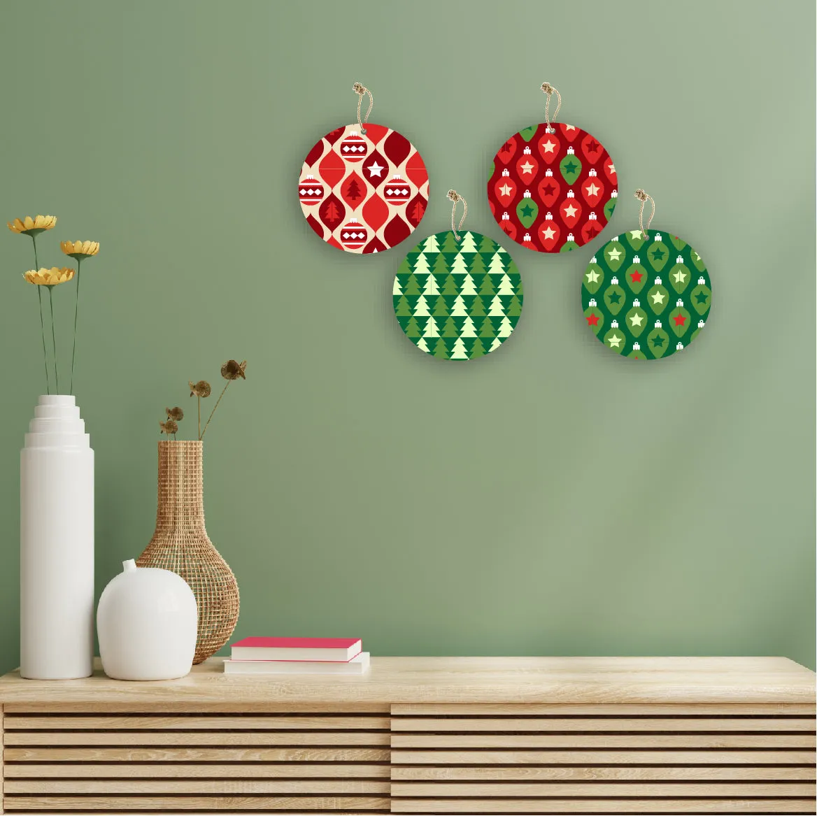 Christmas Theme Printed Wall Hanging Home Decorations House Living Room