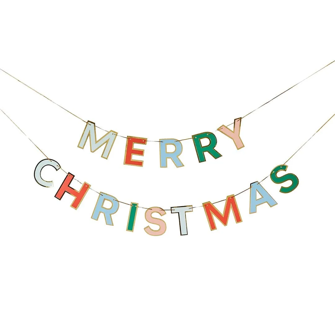 Colourful Merry Christmas Banner