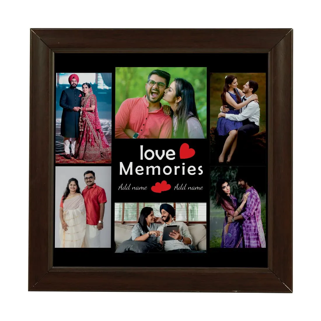 Crazyify Love Memories Valentine Customized Photo Frame | Best Gift For Girlfriend/Boyfriend| Best Gift for Valentine/Wedding/ Marriage | Personalized Photo frame (8x8 Inches)