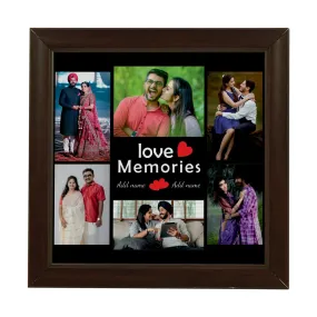 Crazyify Love Memories Valentine Customized Photo Frame | Best Gift For Girlfriend/Boyfriend| Best Gift for Valentine/Wedding/ Marriage | Personalized Photo frame (8x8 Inches)