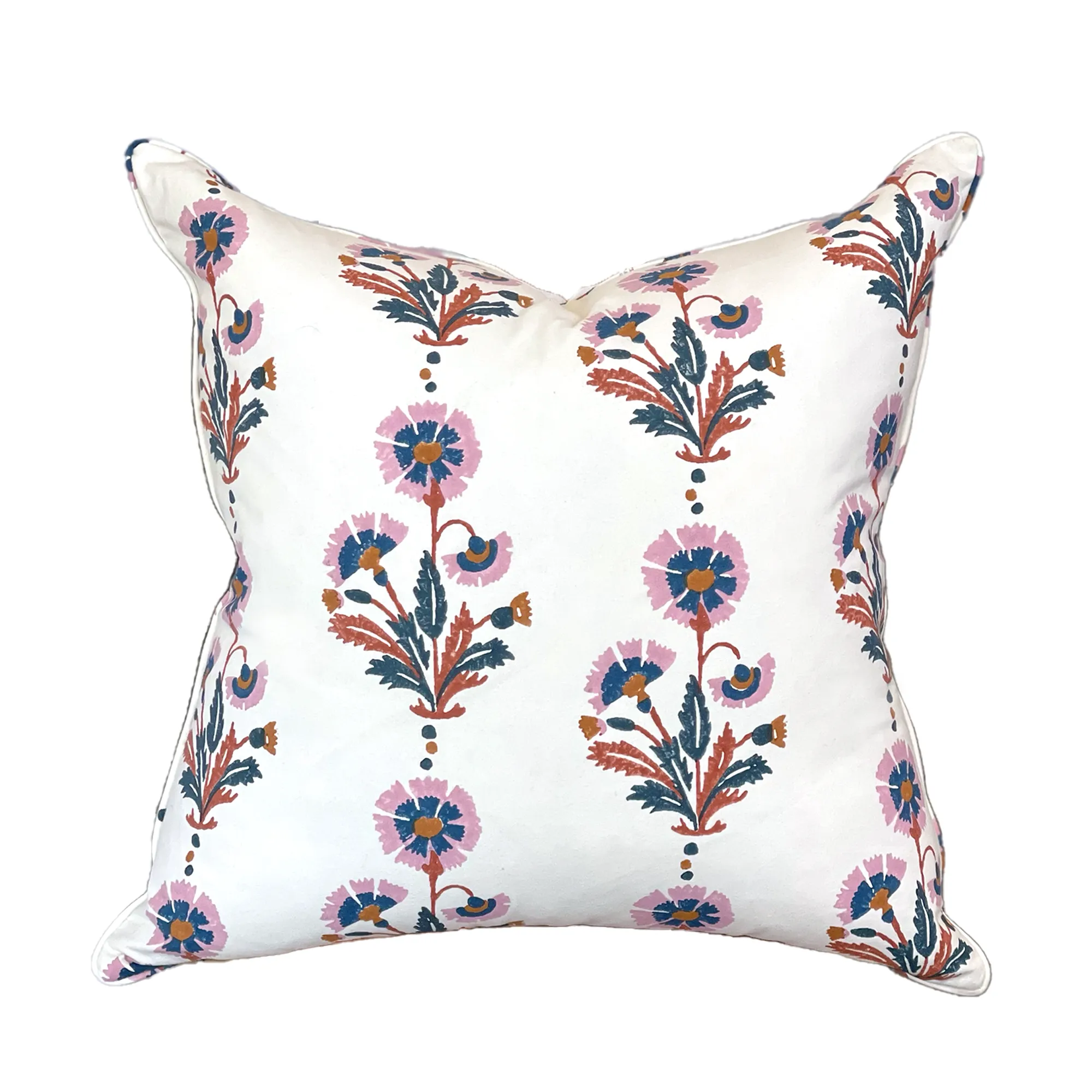 Dianthus Hand Block Pillow