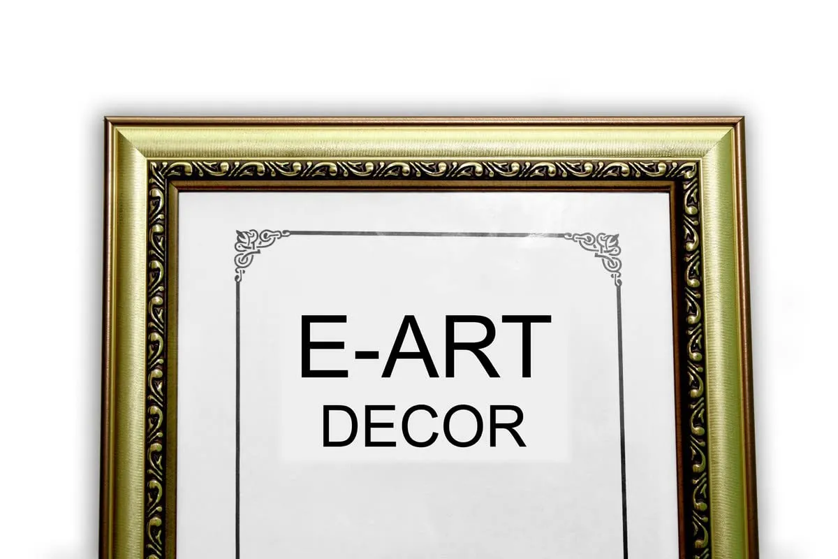 E-Art wood Table Top/Wall Hanging Photo Frames (2=5x5 inch Dal Gold) - pack of 2