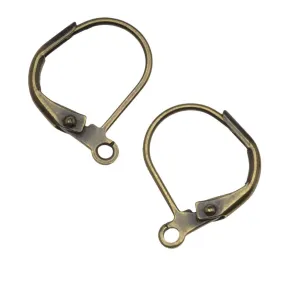 Earring Findings, Leverback Earrings, Antiqued Brass (5 Pairs)