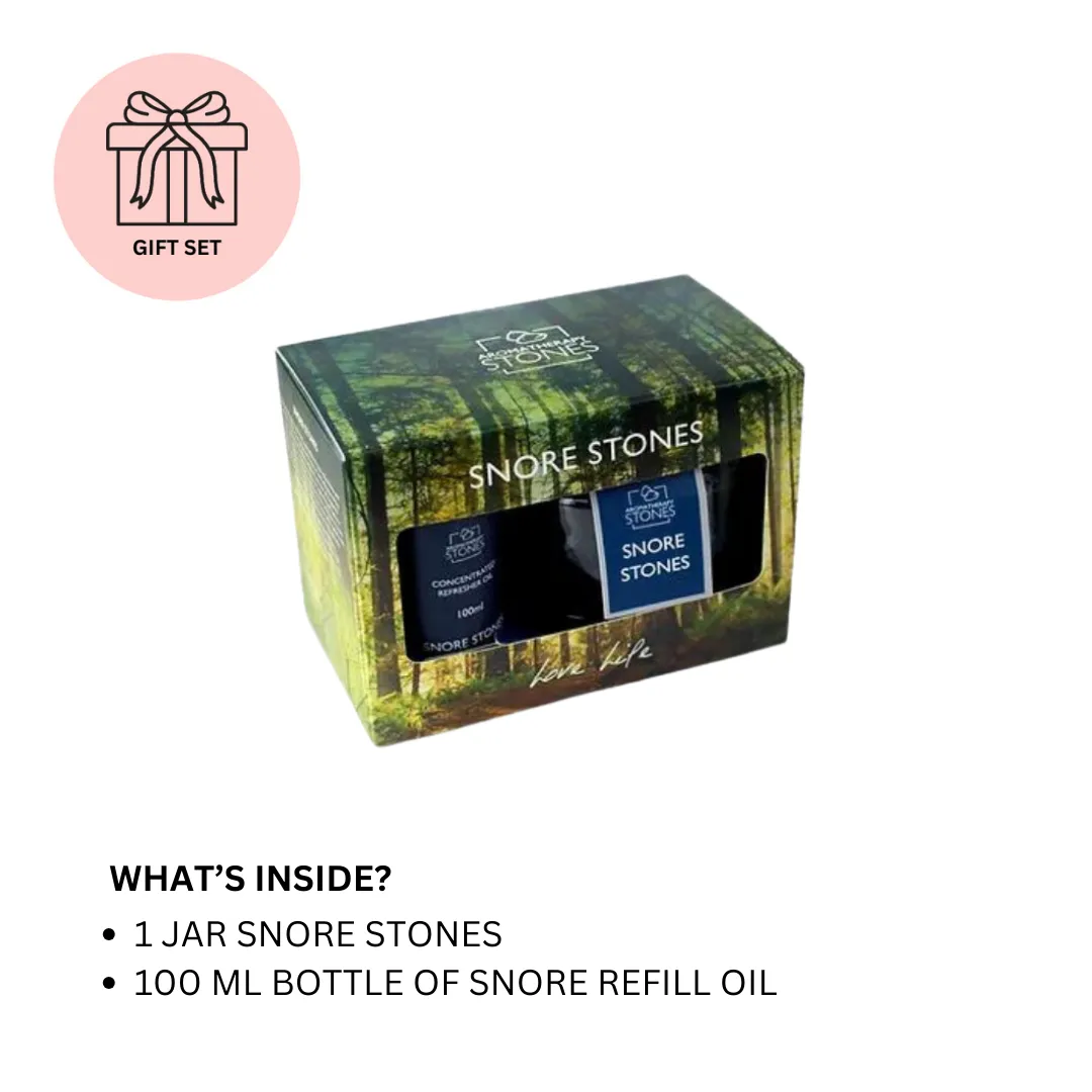 ESSENTIAL OIL AROMATHERAPY SNORE STONES GIFT SET