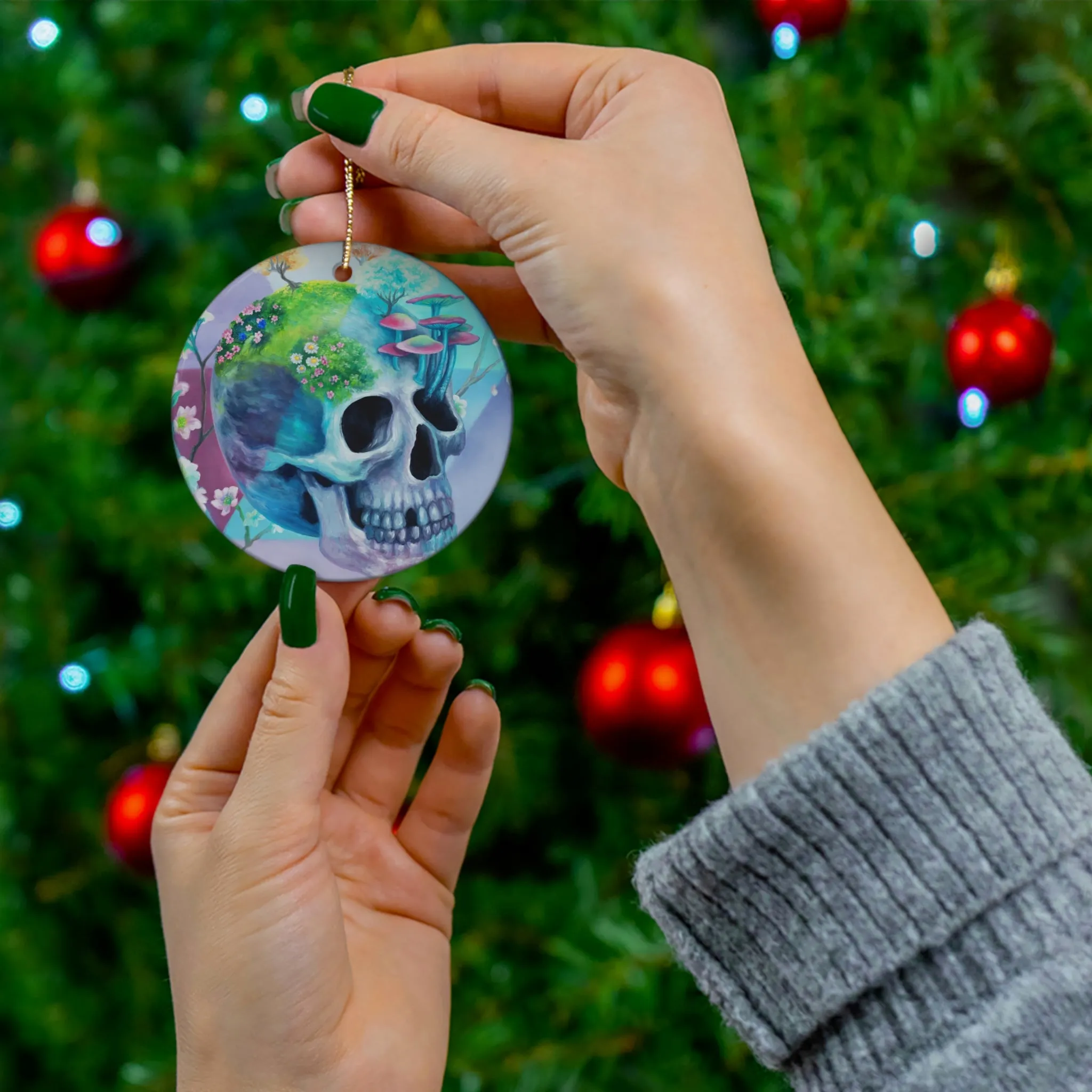 Eternal Bloom Ceramic Ornament
