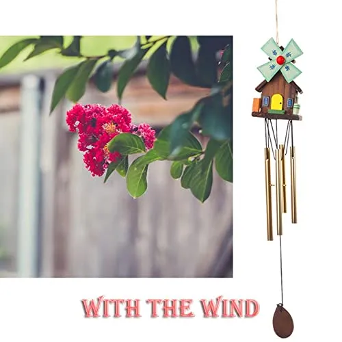 FASHIONMYDAY Fashion My Day® Windmill Amazing Fengshui Lucky Wind Chime Church Bell Hanging Decor 4 Tubes | Home & Garden | Yard, Garden & Outdoor Living | Garden | Wind Chimes
