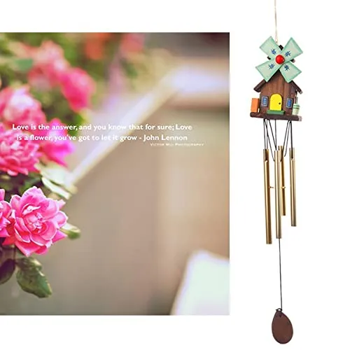 FASHIONMYDAY Fashion My Day® Windmill Amazing Fengshui Lucky Wind Chime Church Bell Hanging Decor 4 Tubes | Home & Garden | Yard, Garden & Outdoor Living | Garden | Wind Chimes
