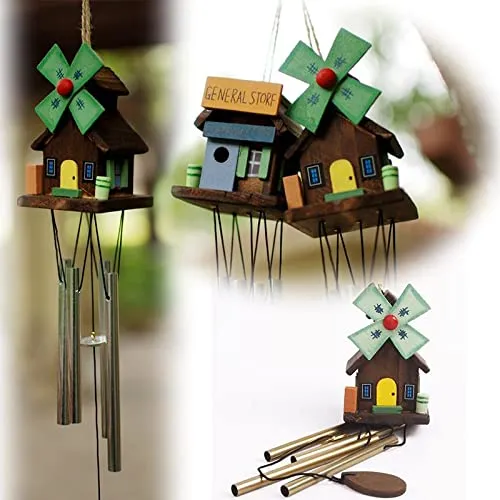 FASHIONMYDAY Fashion My Day® Windmill Amazing Fengshui Lucky Wind Chime Church Bell Hanging Decor 4 Tubes | Home & Garden | Yard, Garden & Outdoor Living | Garden | Wind Chimes