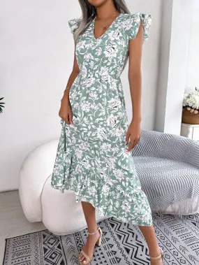 Flower Waist Vacation Dress