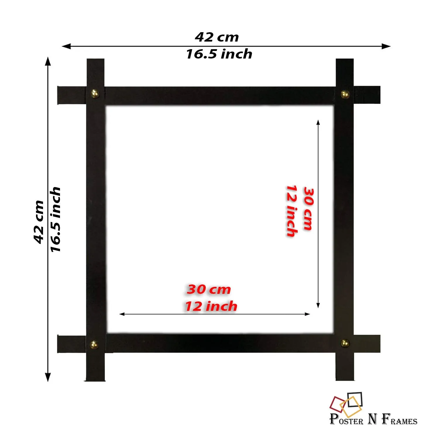 Generic Wood Photo Frame (16.5 x 16.5 inch, Brown)