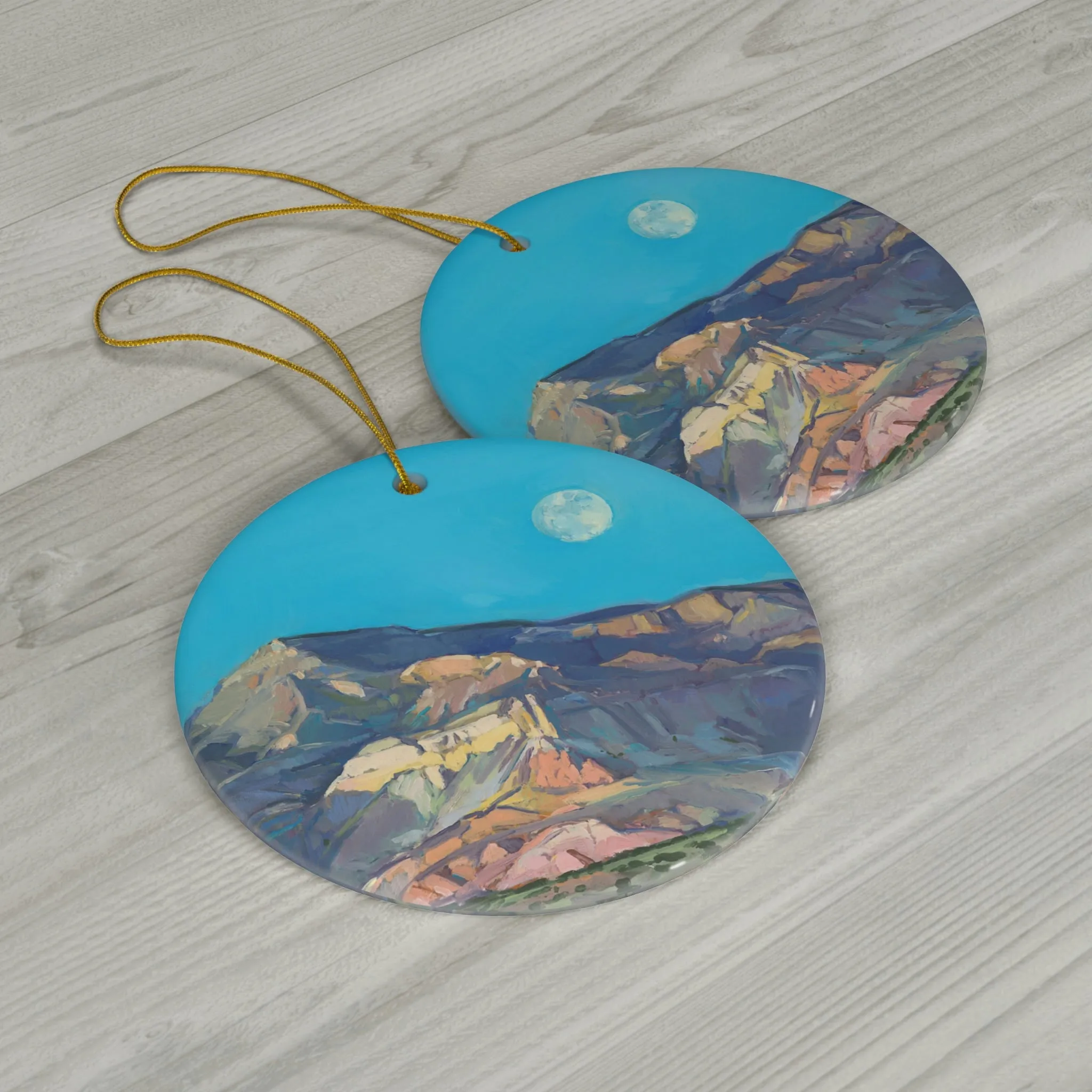 Ghost Ranch Small Moon Ceramic Ornament