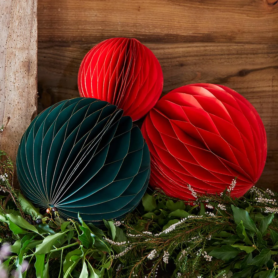 Green Glitter Honeycomb Ball Decoration 23cm
