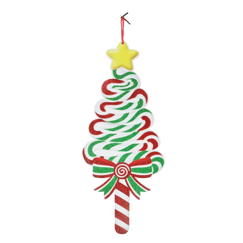 Hanging Candycane Plaque Asst