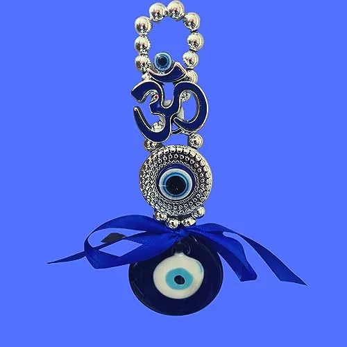 HISARSE Om Dot Evil Eye Pendant Decoration Wall & Door Hanging Ornament Amulet for Car, Home and Office for Protection and Blessing