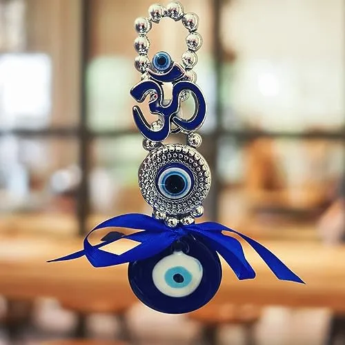 HISARSE Om Dot Evil Eye Pendant Decoration Wall & Door Hanging Ornament Amulet for Car, Home and Office for Protection and Blessing
