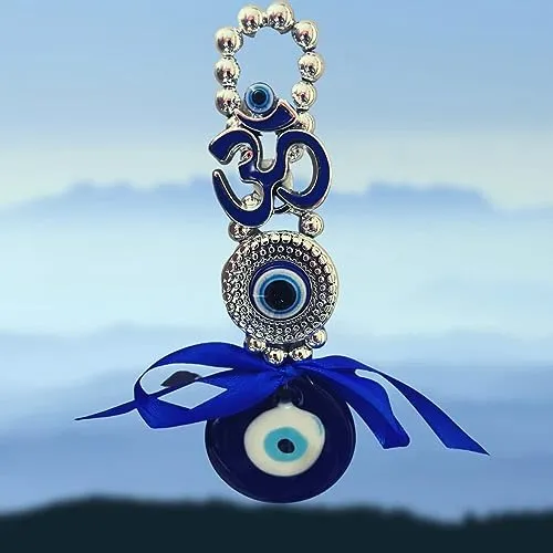 HISARSE Om Dot Evil Eye Pendant Decoration Wall & Door Hanging Ornament Amulet for Car, Home and Office for Protection and Blessing