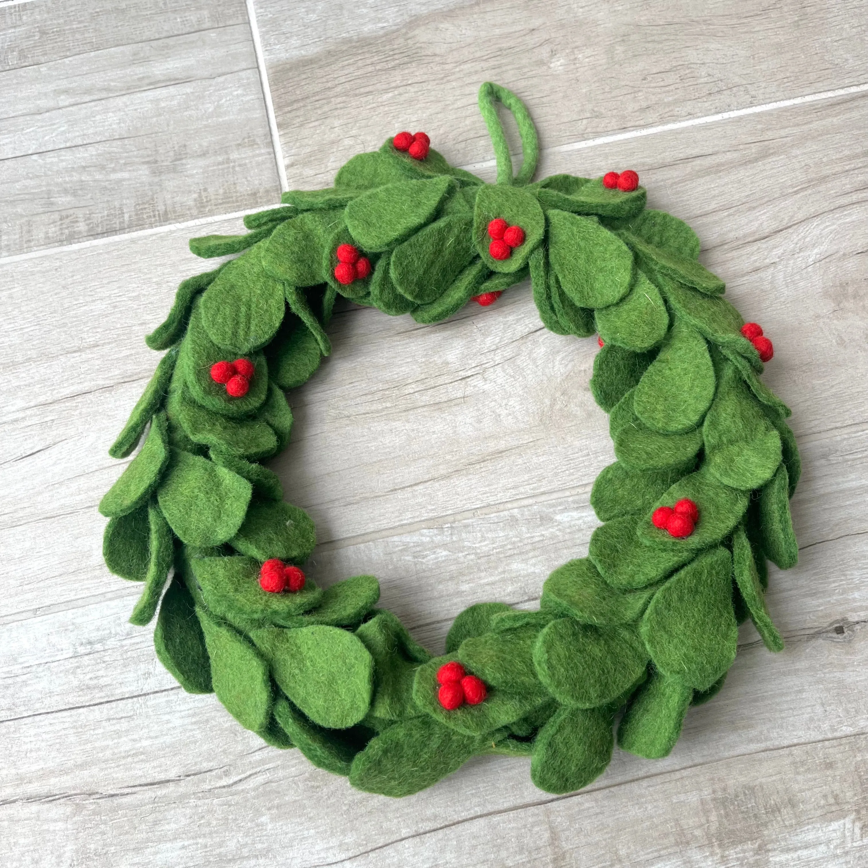 Holly Felt Wreath