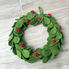 Holly Felt Wreath